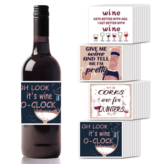 40PCS Fun Text Wine Bottle Label Champagne Labels Funny Text Wine Bottle Sticker Champagne Labels for Bottles Party Label Stickers Covers for Wedding