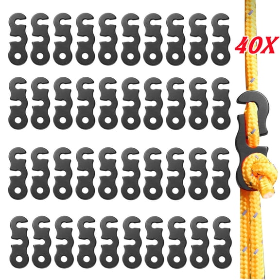 40PCS Guyline Tensioner Aluminum Alloy Tent Cord Paracord Tensioner Guy Line Rope Adjusters Cord Tighteners for Outdoor Tent Camping Hiking