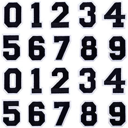 40PCS Iron On Numbers Patches 2 Inch Sew On Applique Patches 0-9 Applique Embroidered Patch