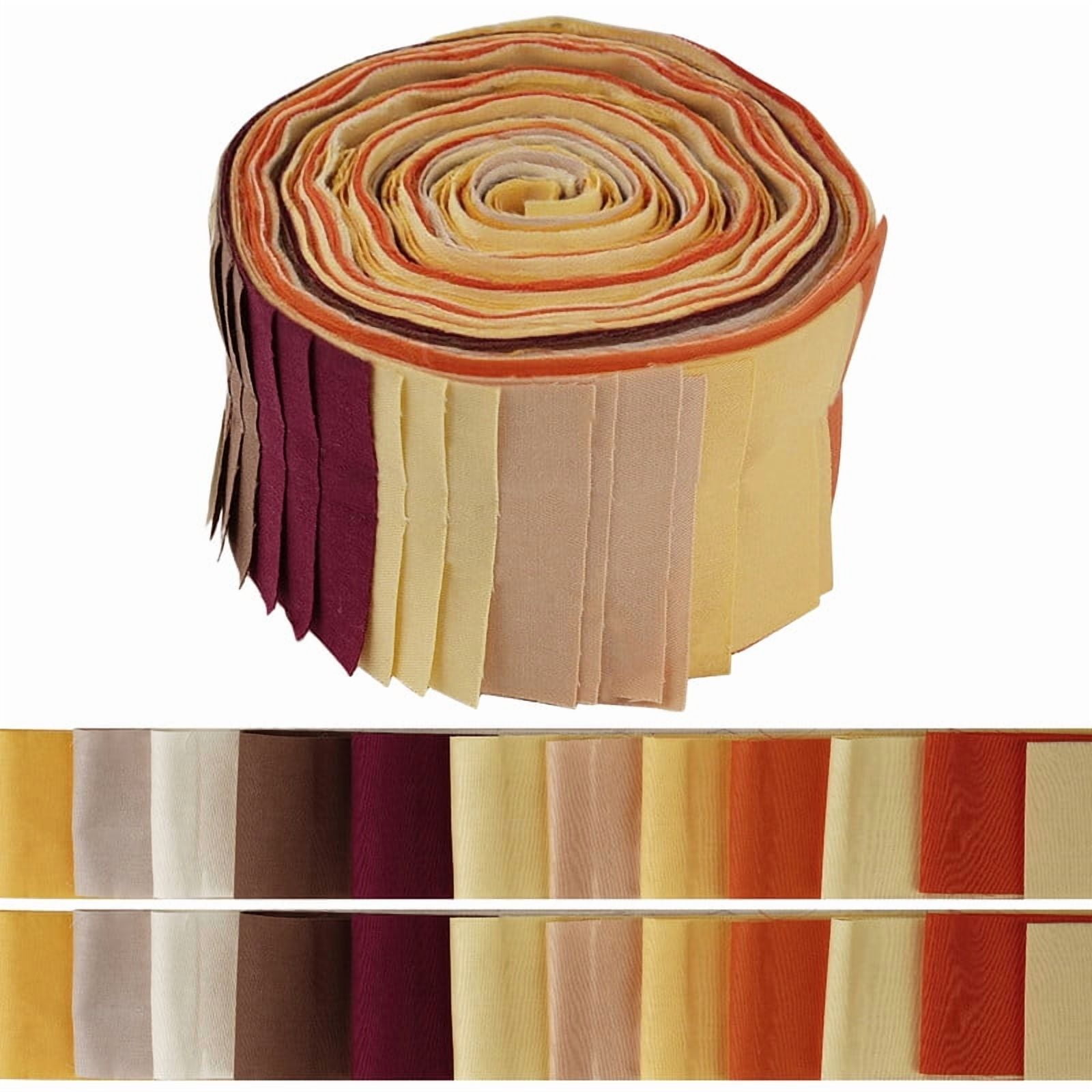 40PCS Jelly Roll Fabric 2.5x39 Inches (6.5x100 cm) Quilting Strips Bundle Cotton Solid Color Fabrics Patchwork for DIY Sewing Crafting Decoration (Thanksgiving Day)