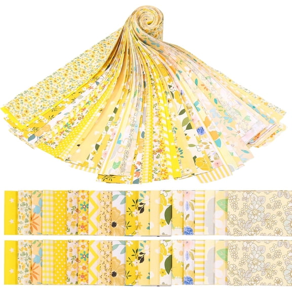 40PCS Jelly Roll Fabric Strips, 2.5 x 39 Inch Pre-Cut Cotton Fabric Bundles for Quilting, Floral Patchwork Sewing Strips for DIY Crafts