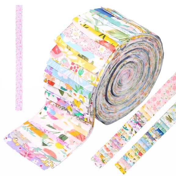 40PCS Jelly Roll Fabric Strips ,2.56 x 39.37 Inch Precut Soft Cotton Quilting Fabric Strips for Quilting Supplies Crafting SewingPurse Making Cottagecore