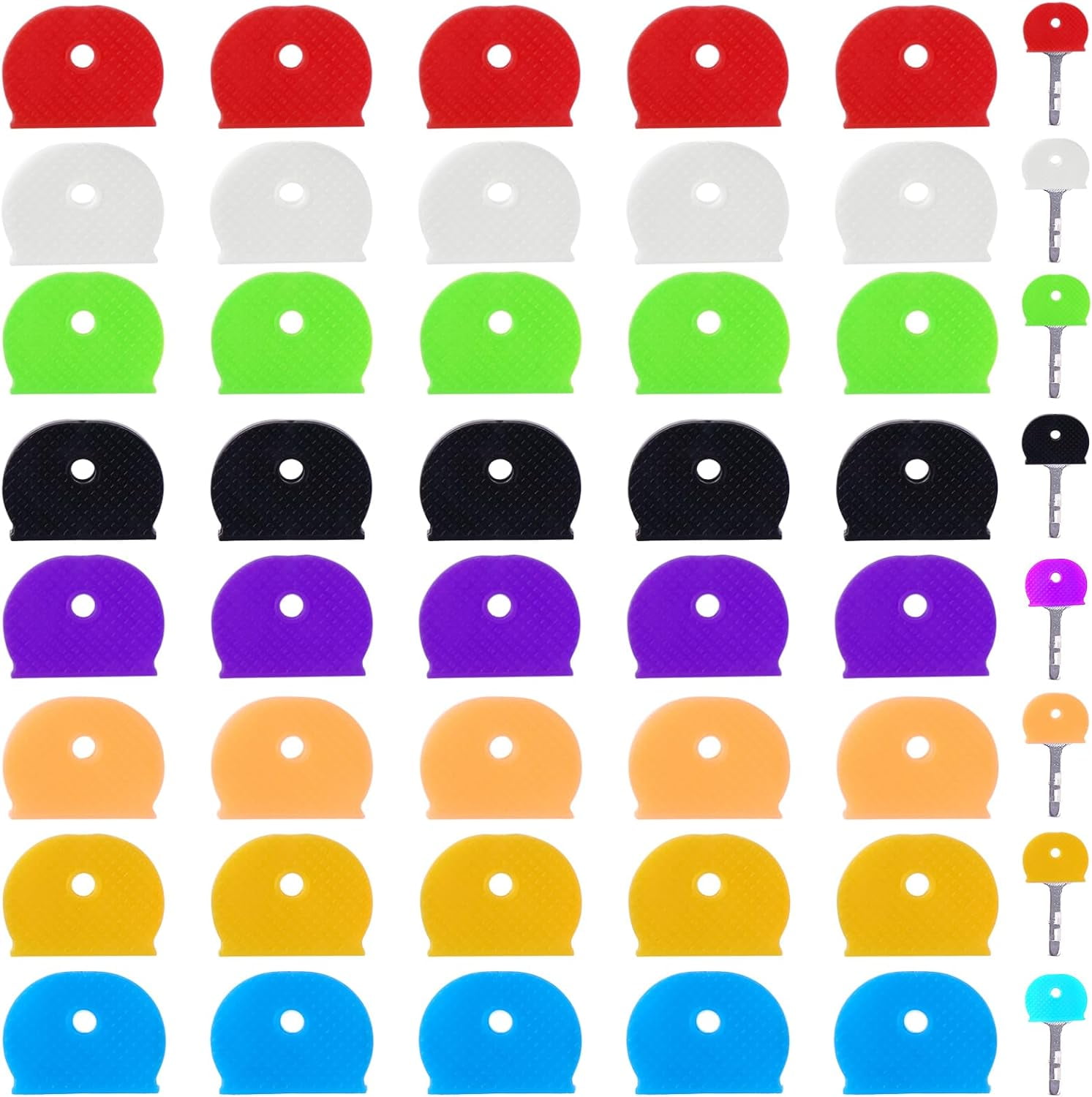 40PCS Key Cap Tags Key Color Identifiers Key Covers Caps Plastic Key Identifier Coding Covers