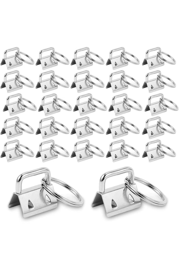 40PCS Key Fob Hardware with Keychain Rings for Bag Webbing,Silver,Gun-Black, Bronze, Golden (4 Colors)