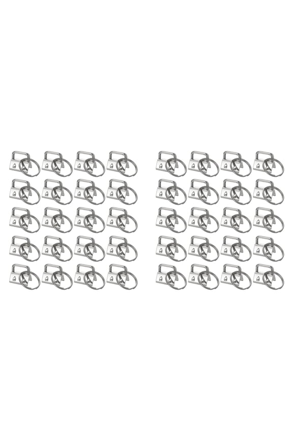 40PCS Key Fob Hardware with Keychain Rings for Bag Webbing,Silver