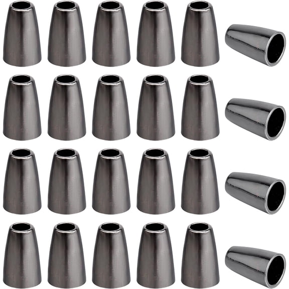 40PCS Metal Bell Stopper 4x7x13mm Conical Cord Rope Locks Fastener Ends Zipper Pull Ends Toggle Clip Cone Cord Lock for Lanyard Backpack Bag Clothing Gunmetal colorful DIY