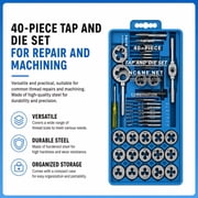 40PCS Metric Tap and Die Set, M3-M12 Threading Tools for DIY & Professional Use