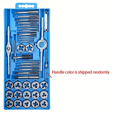 40PCS Metric Tap and Die Set, M3-M12 Threading Tools for DIY & Professional Use