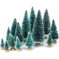thumbnail image 1 of 40PCS Mini Christmas Trees, 5 Sizes Artificial Sisal Trees Bottle Brush Xmas Trees with Wooden Base for Xmas Winter Home Table Decoration, 1 of 6