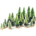 thumbnail image 1 of 40PCS Mini Christmas Trees, 5 Sizes Artificial Sisal Trees Bottle Brush Xmas Trees with Wooden Base for Xmas Winter Home Table Decoration, 1 of 6