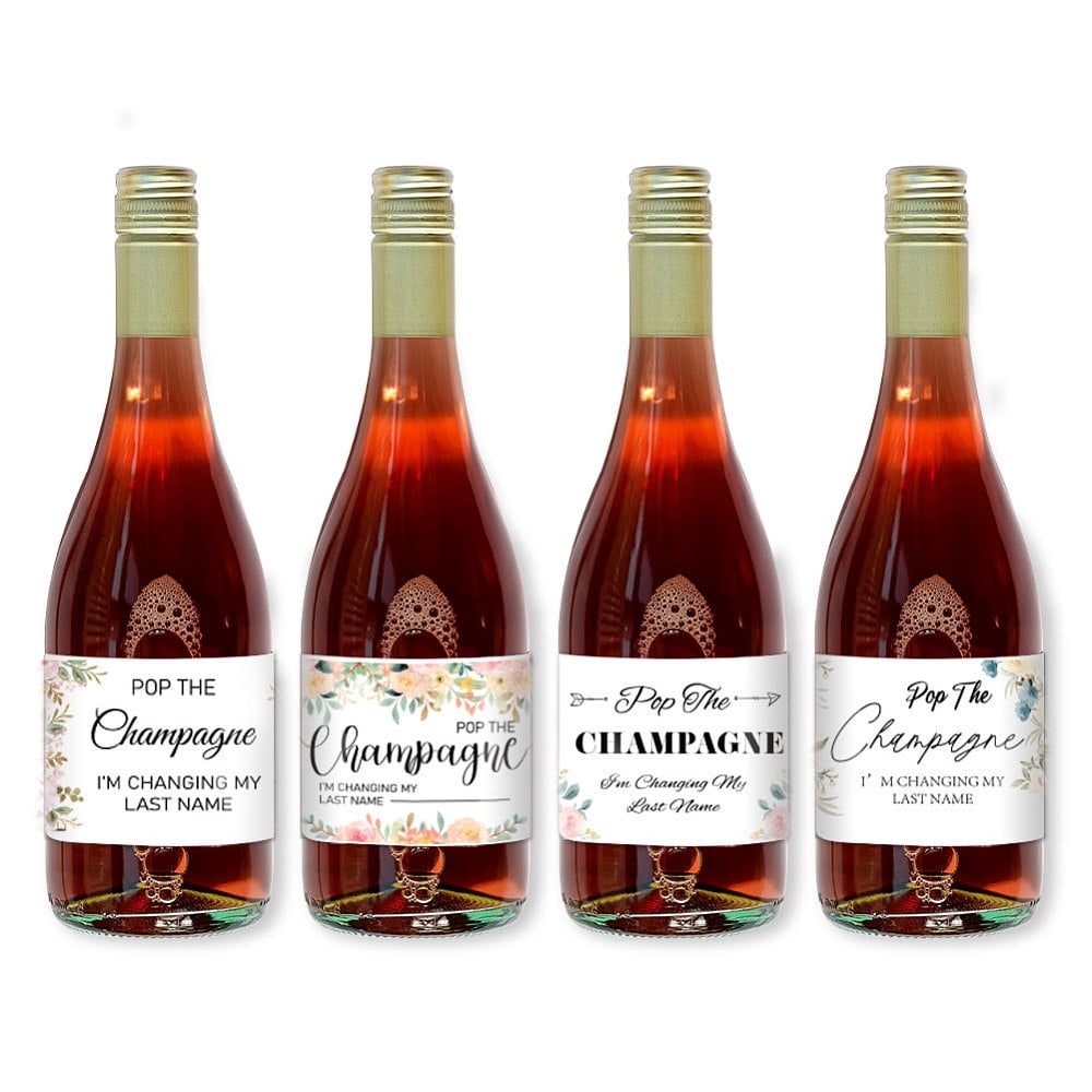 Mini Wine Labels 40PCS Mini Wine Bottle Labels 4 Styles Rectangle Wine Label Watercolor ...