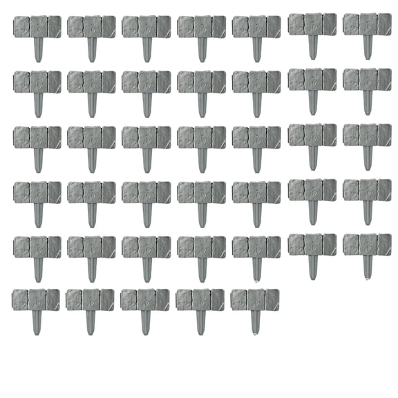 40PCS New Release! Imitation Stone Garden Fence, Imitation Plastic Stone Garden Fence Garden Lawn Stone Effect Cobbled Edging Plastic Fence DIY Garden Fence Border Gray