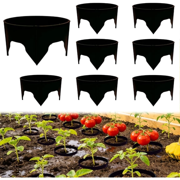 40PCS Planting Grow Rings, Planting Protective Round Edging, Interlocking Garden Plant Rings, Waterproof Lawn Sprinklers Protection for Reduce Harm (Black)