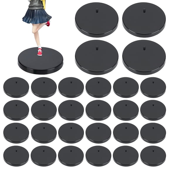 40PCS Plastic Action Figure Display Stands 1.9 Inch Black Model Display Support Stand with Pegs Flat Round Display Base Support Stands Bases for Action Figures Models DIY