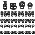 thumbnail image 1 of 40PCS Plastic Cord Lock, DIY Plastic End Spring Toggle Stopper Buttons Fastener Slider, Lanyard String Cord Clips for Drawstrings Use in Shoelace, Bags, Clothing, Tent Sleeping Bag (4 Sizes), 1 of 5