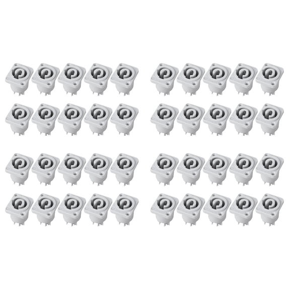 40PCS Powercon Connector 3 Pins 20A 250V Power Speaker Panel Socket Female for LED Screen Stage Lighting,Grey