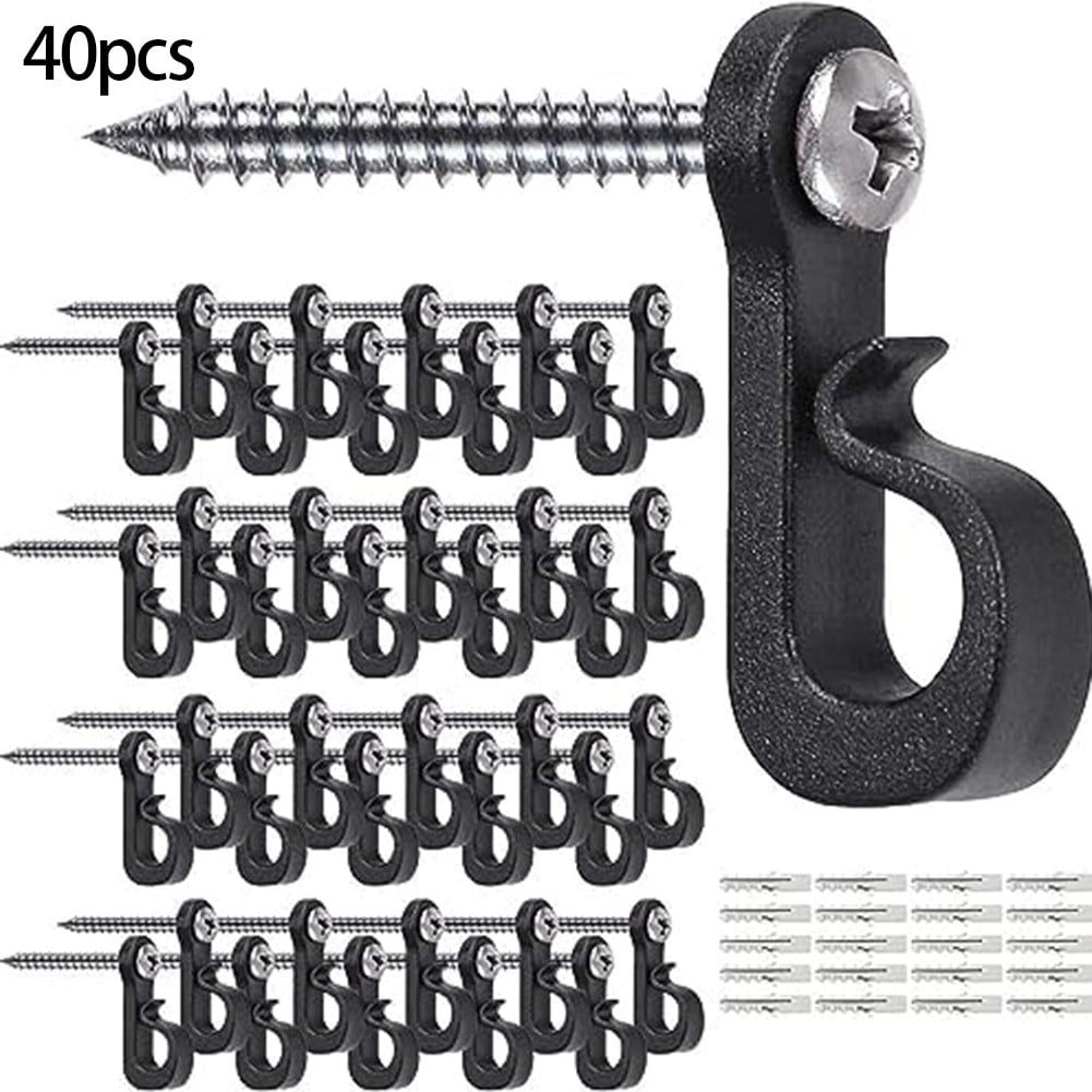 40PCS QHangers Screw Hooks for Christmas Patio String Light Outdoor