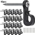 40PCS QHangers Screw Hooks for Christmas Patio String Light Outdoor