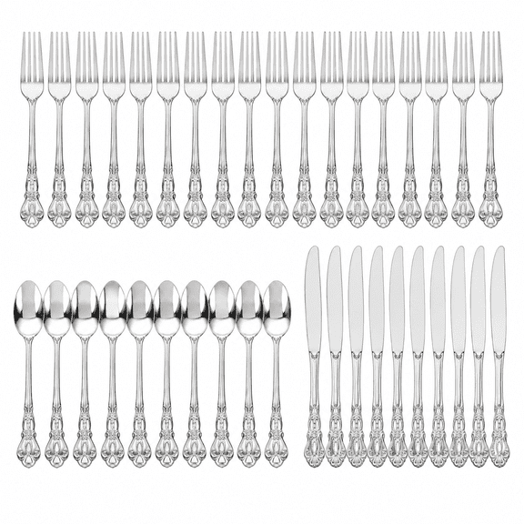 40PCS Silver Plastic Silverware - Elegant Cutlery Sets for Party