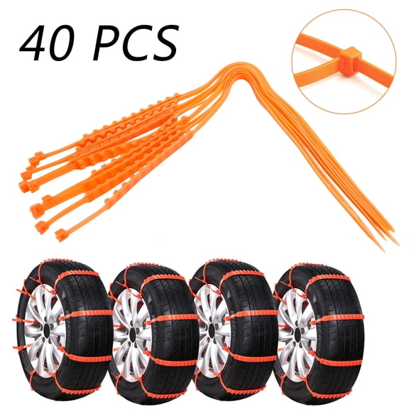40PCS Snow Tire Chain Anti-Skid Belt Fit For Car Truck SUV Emergency Winter Driving