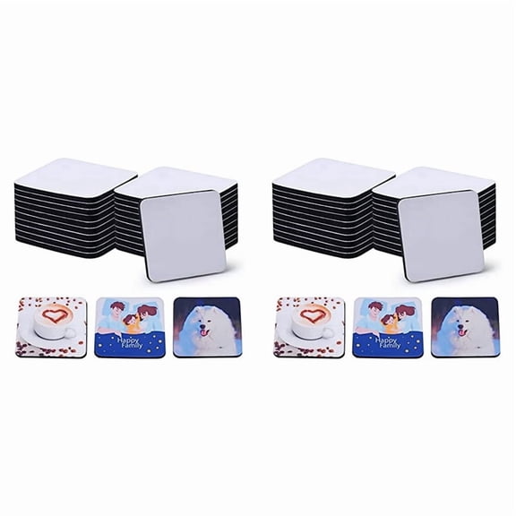 40PCS Square Sublimation Blanks Coasters,3.5 X 3.5 Inch/5MM for Thermal Sublimation DIY Crafts Painting Heat Transfer