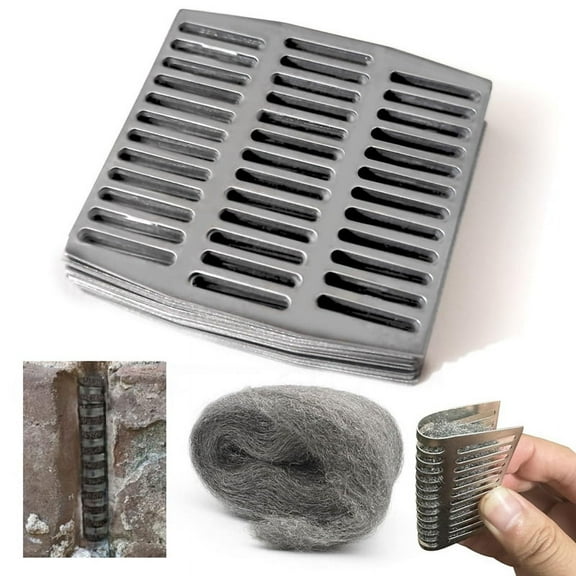 40PCS Stainless Steel Brick Drain Hole Covers for Brick Walls, Steel Wool Fill Refractory Bricks to Fill Different Size