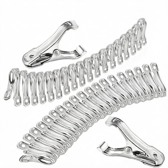 40PCS Stainless Steel Garden Clips – Strong Grip Greenhouse Clamps for Netting, Shade Cloth, and Plant Covers on Garden Hoops