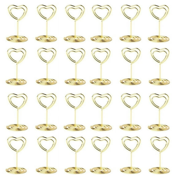 40PCS Table Number Holders Place Card Holder Cards Stand Name Menu Clips, Sign for Gold