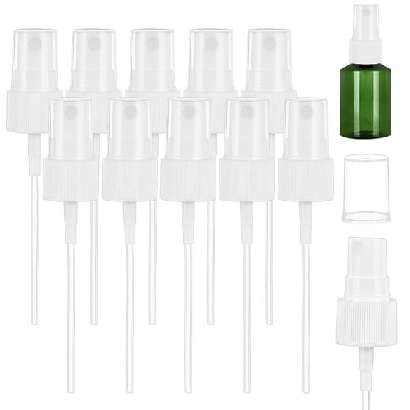 40PCS White Plastic Replacement Spray Head Mist Sprayer Head Spray Tops Replacement with Dust Cap for Essential Oils Hair and Body Sprays 14.6x2.2cm