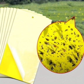 40PCS Yellow Bug Sticky Traps, Weatherproof Adhesive Fly Catcher Sheets, Indoor Outdoor Plant Insect Control for Farm Backyard Vegetables