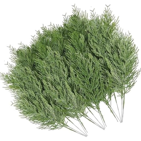 40PK Artificial Christmas Green Pine Needles Branches Twigs Stems Picks Stems Fake Greenery Picks for DIY Wreath Christmas Tree Crafts Wedding Decorations