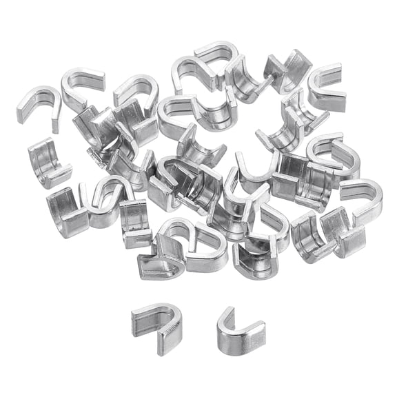 40Pack #8 U Shape Top Stoppers Closed-end Zipper Slider, Silver Tone