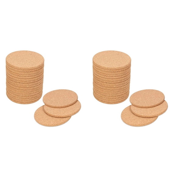 40Pack Cork Coasters for Drinks,Bar Coasters Absorbent Heat Reusable Saucers for Drink Wine Glasses Cups Mugs
