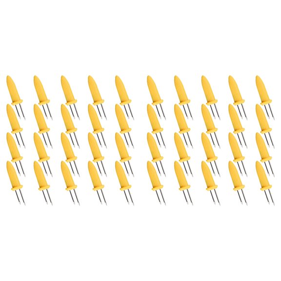 40Pack Corn Cob Holders, Stainless Steel Corn on the Cob Skewers Pins with Handles for Grilling, BBQ and Picnic