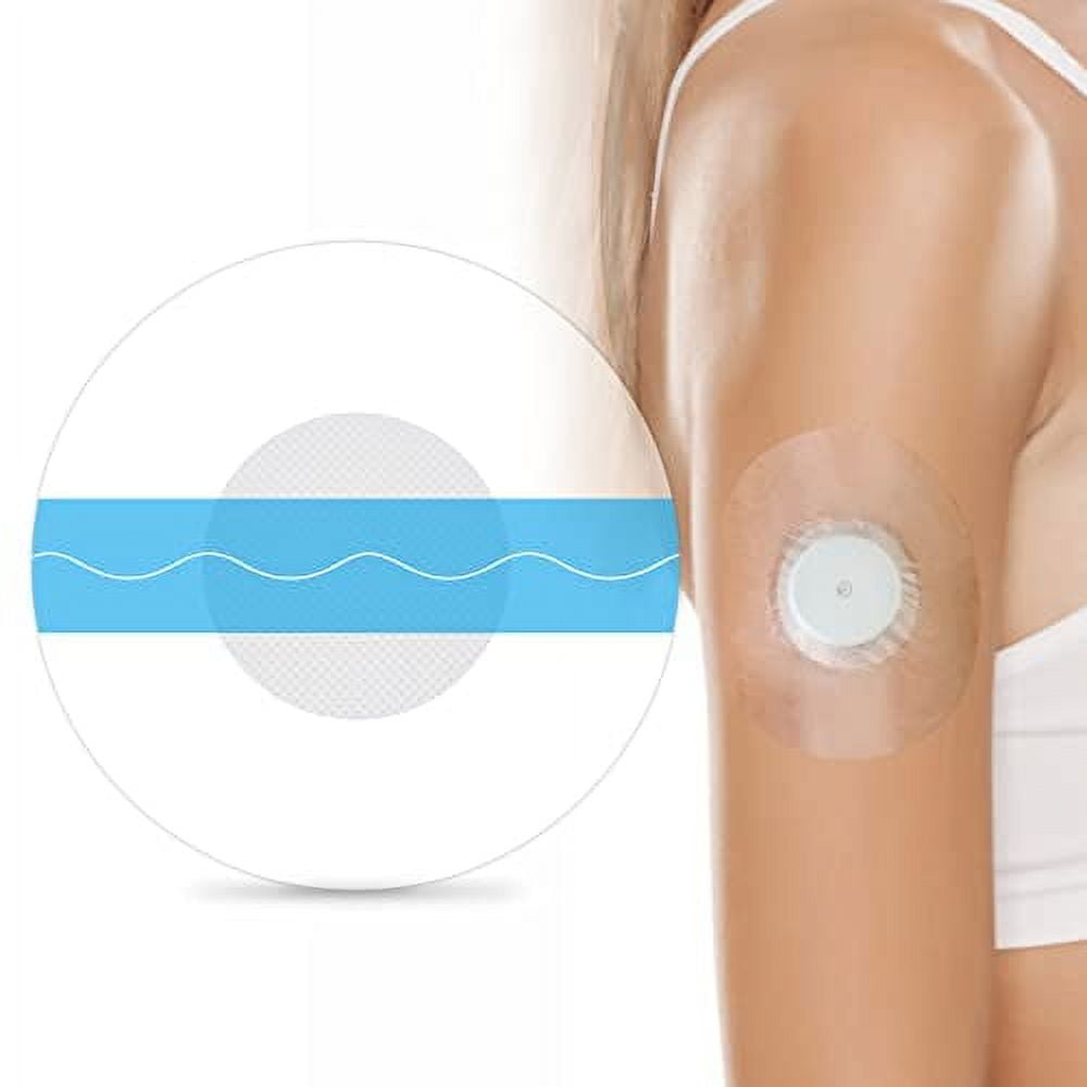 Freestyle Adhesive Patches 25Pack Waterproof Libre2/3 Sensor Covers Flesh  Flexible CGM Patches Without Glue in The Center-Enlite-Guardian-Freestyle