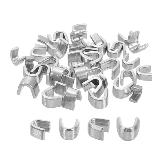 40Pack Zipper Slider Retainers - #5 #8 U Shape Top Stoppers for Zippers Replacing, Silver Tone(Each Size 20)