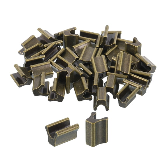 40Pack Zipper Slider Retainers - #8 Top Stoppers for Zippers Replacing, Bronze Tone