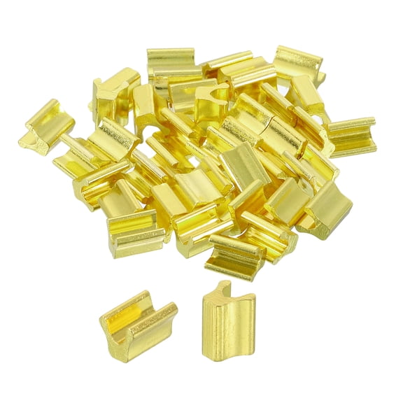40Pack Zipper Slider Retainers - #8 Top Stoppers for Zippers Replacing, Gold Tone