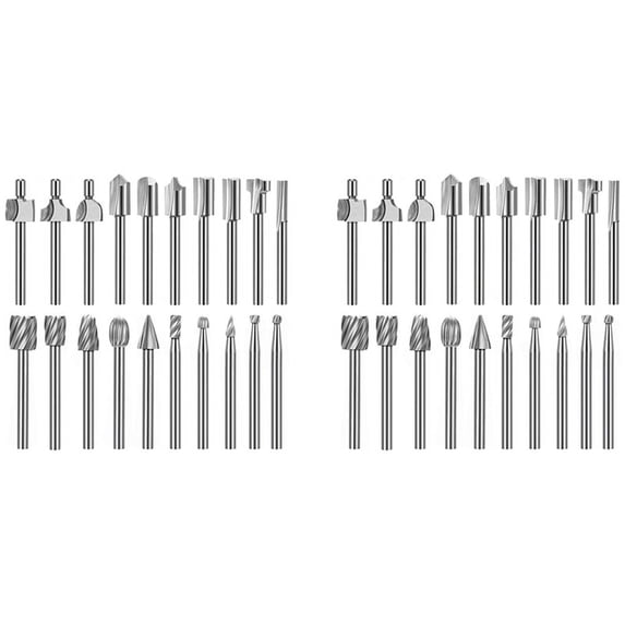40Pc HSS Router Carbide Engraving Bits for Router Bit Set 1/8 Inch(3mm) for Rotary Tools
