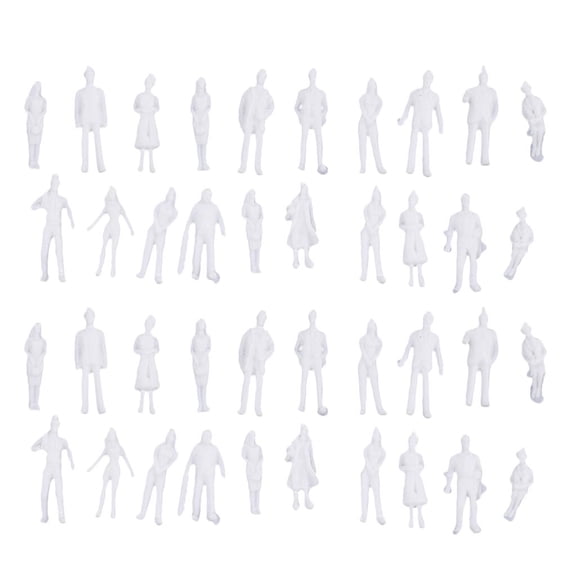 40Pc/pcs 1:100 Scale Model Miniature White Figure Architectural Peoples