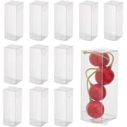 40Pcs 1.18 x 1.18 x 3.19 Clear PVC Plastic Gift Boxes Rectangle Waterproof Clear Favor Boxes Transparent Folding Gift Packaging Box for Candy Molds Wedding Party Metal RawUnplated