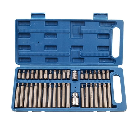 40Pcs 1/2in 3/8in Adaptor Drive Shank Hex Torx XZN Spline Star Impact Socket Set Metric Socket Set Ratchet Driver Socket Wrench