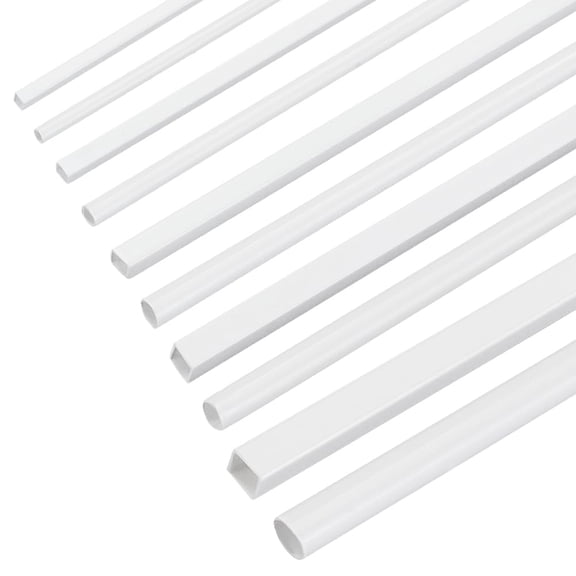 40Pcs 10 Style ABS Plastic Hollow Round & Square Tubes DIY Handmade Sand Table Material Model Building White 300~400x3~8mm Hole: 2~7mm 10pcs/style