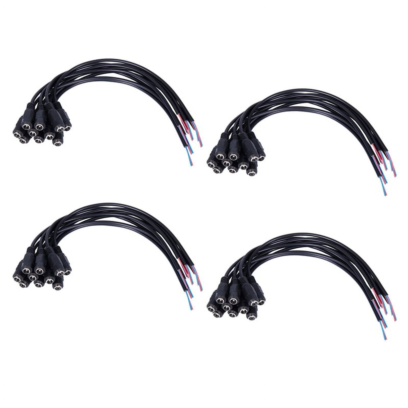 40Pcs 12V DC Power Plug Female Jack Plug Connector Cable 5.5X2.1mm with