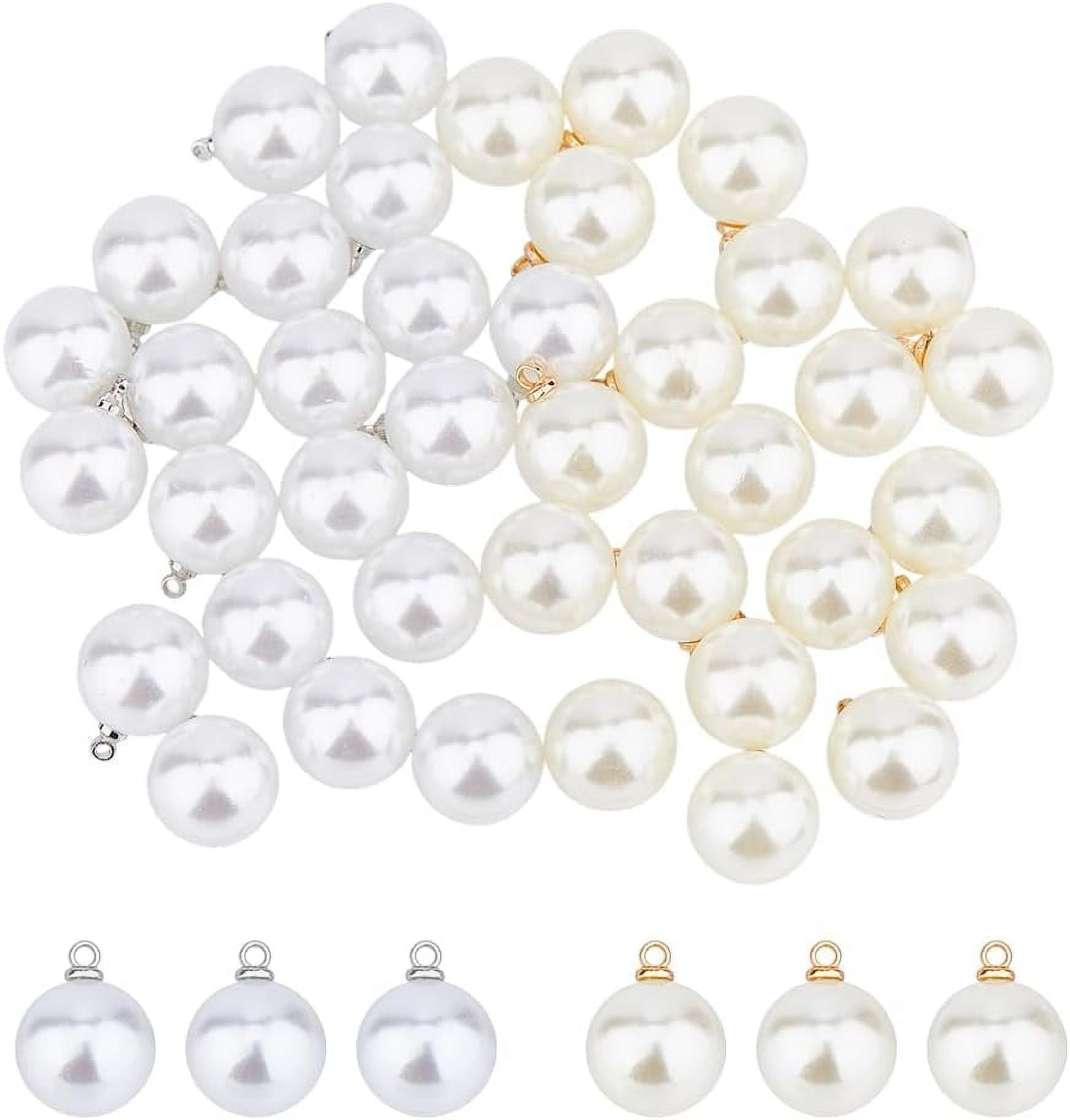 40Pcs 2 Color Small Pearl Buttons Pearl Bridal Buttons 15mm Pearl ...