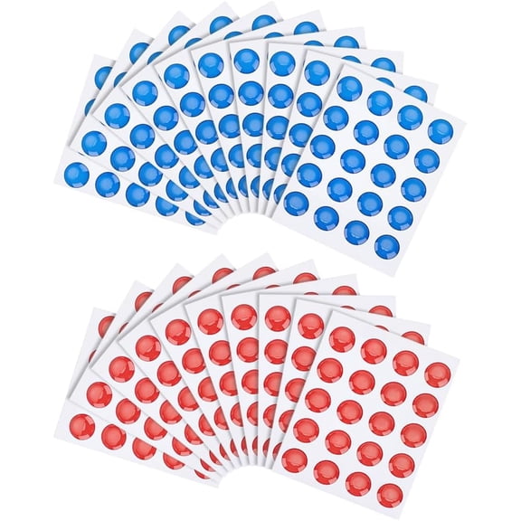 40Pcs 2 Colors PVC Public Signs Hot Cold Water Marking for Faucet Half Round Mixed Color 10x1mm 20pcs/color