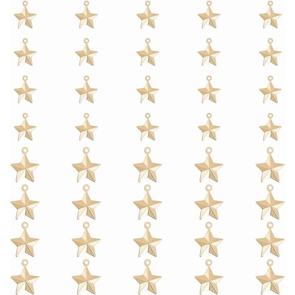 40Pcs 2 Size Star Dangle charms 14K Gold Plated Charms Mini Star Brass Pendants Celestial Charm Metal Charms