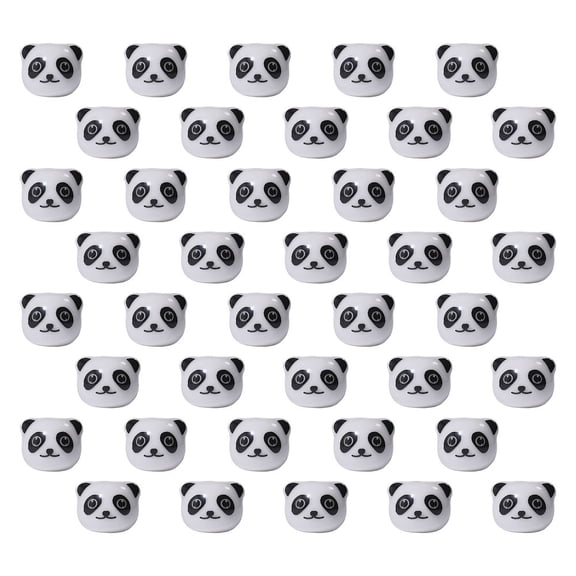40Pcs 2 Styles Handmade Porcelain Beads Panda Ceramic Bead White Cartoon Panda Assortment Bead for DIY Necklaces Bracelets DIY