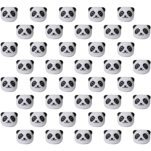 40Pcs 2 Styles Handmade Porcelain Beads Panda Ceramic Bead White Cartoon Panda Assortment Bead for DIY Necklaces Bracelets White