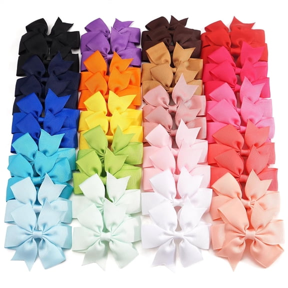 40Pcs 3 Inch Boutique Grosgrain Ribbon Pinwheel Hair Bows Alligator Clips For Girls Toddlers Accessories Teens Gifts In Pairs